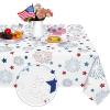 imageASPMIZ 4th of July Stars Tablecloth Fourth of July Patriotic Decoration 60 x 84 inch Polyester Tablecloth Patriotic Stars Table Cloth for Fourth of July Decorations