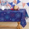 imageASPMIZ 4th of July Tablecloth Independence Day Table Cloth Memorial Patriotic Table Cover Washable Polyester Dining Decorative for Dinner Kitchen Party Decor 55x55 Inch
