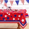 imageASPMIZ 4th of July Tablecloth Independence Day Table Cloth Waterproof Spillproof Red Blue White Stars Tablecloths Washable Memorial Patriotic Table Cover for Independence Day Decor 55x55 Inch