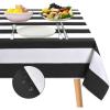 imageASPMIZ Black and White Striped Tablecloth for Rectangle Tables Geometric Stripe Waterproof Table Cloth for Kitchen Dining Room Polyester Tablecloth Rectangle 60 x 84Black