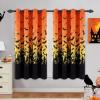 imageASPMIZ Halloween Curtains for Living Room Spider Web Bat Window Curtains 63 Inch Length 2 Panels Black Orange Gradient Grommet Blackout Drapes for Halloween Party Bedroom Dining Room 52quotW x 63quotLOrange