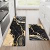 imageASPMIZ Marble Kitchen Mats for Floor 2 Piece Set Anti Fatigue Cushioned Kitchen Floor Mats Black Gold Marble Kitchen Rugs Non Slip PVC Waterproof Floor Mat for Kitchen 18quot x 30quot  18 x 4818 x 30  18 x 48