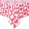 imageASPMIZ Mothers Day Tablecloth Square 55x55 Inch Red Gingham Tablecloth Love Hearts Table Cloth Waterproof Table Cover for Mothers Day Party Kitchen Dining Room Holiday Decor RedPink