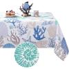 imageASPMIZ Sea Square Tablecloth 55quot x 55quot Waterproof Stainproof Spillproof Table Cloth Washable Polyester Beach Theme Table Cover Wrinkle Resistant for DiningPartyPicnicDecoration120 x 60 Rectangular