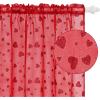 imageASPMIZ Valentines Day Sheer Curtains 84 Inch Length 2 Panels Set Shining Red Love Heart Curtains for Living Room Romantic Sheer Curtain for Bedroom Dining Room Rod Pocket Gifts52quotW x 84quotL Red