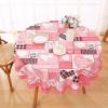 imageASPMIZ Valentines Day Tablecloth Round 60 Inch Pink Buffalo Plaid Tablecloth Love Hearts Table Cloth Waterproof Table Cover for Valentines Day Party Kitchen Dining Room Holiday Decor PinkPink