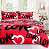 imageASPMIZ Valentines Duvet Cover Queen Size 3 Pieces Love Hearts Duvet Cover Set with Zipper Closure Checkered Red Comforter Cover Set 1 Duvet Cover 90 x 90 inches and 2 Pillow ShamsRed