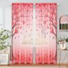 imageASPMIZ Valentines Sheer Curtains 84 Inch Length Love Heart Tree Curtains Red Valentines Curtains for Living Room Love Hearts Window Curtains Rod Pocket 52quot W x 84quot L