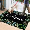 imageASPMIZ Welcome Door Mats for Front Door Leaves Low Profile Rug Washable Indoor Outdoor Non Slip Doormat with Rubber Backing Absorbent Entrance Mats for Outside Patio 18quot x 30quot Spring ampamp Summer