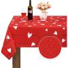 imageValentines Day Tablecloth Square 55 x 55 Inch Red Love Heart Table Cloth Waterproof Spill Proof Wrinkle Resistant Table Cover for Anniversary Wedding Party Holiday Kitchen Dining Room Decoration55 x 55 Square