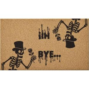 imageASPMIZ Halloween Door Mat Skull Coir Doormat Non Slip Skeleton Front Door Mat Outside Entrance Funny Welcome Mats Entryway Rug for OutdoorIndoor Halloween Decorations 18quot x 30quotCoir