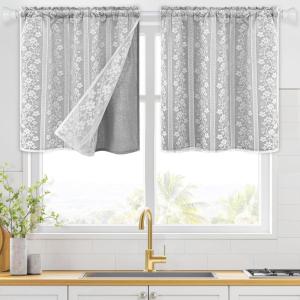imageASPMIZ Linen Curtains for Bedroom Double Layered Boho Curtain for Living Room Farmhouse Curtain 84 Inch Length 2 Panels Set Rustic Curtains ampamp Drapes Rod Pocket with Tiebacks 52 x 84 Inch BeigeGrey
