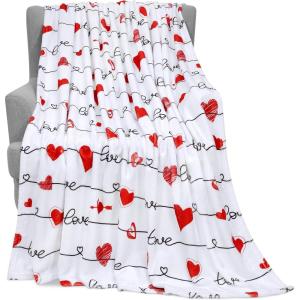 imageASPMIZ Valentines Day Throw Blanket Romantic Heart Love Flannel Blankets Soft Plush Fuzzy Blanket Lightweight Warm Cozy Blanket for Couch Bed Sofa Valentines Home Decorations 50 x 60 Inches