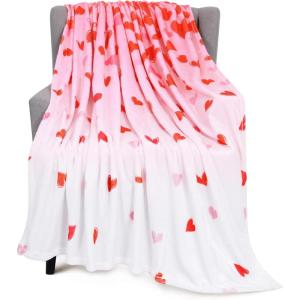 imageASPMIZ Valentines Day Throw Blanket Soft Plush Cozy Blankets Love Heart FallingOff Romantic Blankets Throws Lightweight Warm Fuzzy Blanket for CouchSofa Valentines Decorations 50quot x 60quot