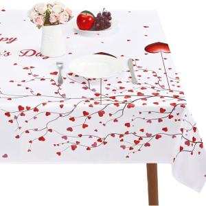 imageSunm Boutique Valentines Day Table Cloth Love Tree and Heart Tablecloth Waterproof Machine Washable Tablecloth for Valentines Wedding Decoration 60 x 84 Inch