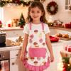 imageASPMIZ Cupcake Kids Apron Pink Baking Bib Apron for 26 Years Child Cute Chef Apron with Pockets for Gardening Painting Adjustable Kitchen Apron for Little Helper Girls Daughters Toddlers GiftPink