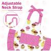 imageASPMIZ Cupcake Kids Apron Pink Baking Bib Apron for 26 Years Child Cute Chef Apron with Pockets for Gardening Painting Adjustable Kitchen Apron for Little Helper Girls Daughters Toddlers GiftPink