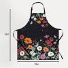 imageASPMIZ Floral Apron for Adults Waterproof Women Apron with 2 Pockets Flower Cooking Aprons with Adjustable Neck Strap Kitchen Apron for Washing Dishes Gifts BBQ Grill 275 x 315 Inches Black