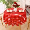 imageASPMIZ Valentines Tablecloth Round 60 Inch Sweet Love Table Cloth Washable Waterproof Wrinkle Resistant Polyester Romantic Red Table Cover for Valentines Wedding Dinner Party Decoration