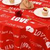imageASPMIZ Valentines Tablecloth Round 60 Inch Sweet Love Table Cloth Washable Waterproof Wrinkle Resistant Polyester Romantic Red Table Cover for Valentines Wedding Dinner Party Decoration