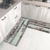 imageFarmhouse Kitchen Rugs Sets of 2 Personalized Kitchen Mats Cushioned Anti Fatigue Wooden Kitchen Rugs Non Slip Washable Teal Kitchen Floor Mats for in Front of Sink 17 x 47  17 x 3048 x 18  30 x 18