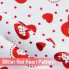 imageValentines Day Tablecloth Rectangle 60 x 84 Inch Love Heart Table Cloth Waterproof Hot Stamping Dot Table Cover for Anniversary Wedding Party Holiday Kitchen Dining Room Decor Glitter Red White