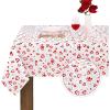 imageValentines Day Tablecloth Rectangle 60 x 84 Inch Love Heart Table Cloth Waterproof Hot Stamping Dot Table Cover for Anniversary Wedding Party Holiday Kitchen Dining Room Decor Glitter Red White
