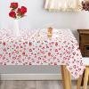 imageValentines Day Tablecloth Rectangle 60 x 84 Inch Love Heart Table Cloth Waterproof Hot Stamping Dot Table Cover for Anniversary Wedding Party Holiday Kitchen Dining Room Decor Glitter Red White