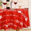 imageASPMIZ Valentines Tablecloth Round 60 Inch Sweet Love Table Cloth Washable Waterproof Wrinkle Resistant Polyester Romantic Red Table Cover for Valentines Wedding Dinner Party Decoration