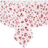 imageValentines Day Tablecloth Rectangle 60 x 84 Inch Love Heart Table Cloth Waterproof Hot Stamping Dot Table Cover for Anniversary Wedding Party Holiday Kitchen Dining Room Decor Glitter Red White