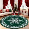 imageASPMIZ Christmas Area Rug 3x5 Snowflake Entryway Rug Non Slip Washable Rugs Low Pile Floor Mat Soft Faux Wool Rugs for Living Room Bedroom Kitchen Holiday Christmas Decorations RedGreen