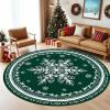 imageASPMIZ Christmas Area Rug 3x5 Snowflake Entryway Rug Non Slip Washable Rugs Low Pile Floor Mat Soft Faux Wool Rugs for Living Room Bedroom Kitchen Holiday Christmas Decorations RedGreen