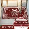 imageASPMIZ Christmas Area Rug 3x5 Snowflake Entryway Rug Non Slip Washable Rugs Low Pile Floor Mat Soft Faux Wool Rugs for Living Room Bedroom Kitchen Holiday Christmas Decorations RedRed