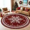 imageASPMIZ Christmas Area Rug 3x5 Snowflake Entryway Rug Non Slip Washable Rugs Low Pile Floor Mat Soft Faux Wool Rugs for Living Room Bedroom Kitchen Holiday Christmas Decorations RedRed