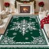 imageASPMIZ Christmas Area Rug 3x5 Snowflake Entryway Rug Non Slip Washable Rugs Low Pile Floor Mat Soft Faux Wool Rugs for Living Room Bedroom Kitchen Holiday Christmas Decorations RedGreen