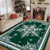 imageASPMIZ Christmas Area Rug 3x5 Snowflake Entryway Rug Non Slip Washable Rugs Low Pile Floor Mat Soft Faux Wool Rugs for Living Room Bedroom Kitchen Holiday Christmas Decorations RedGreen