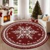 imageASPMIZ Christmas Area Rug 3x5 Snowflake Entryway Rug Non Slip Washable Rugs Low Pile Floor Mat Soft Faux Wool Rugs for Living Room Bedroom Kitchen Holiday Christmas Decorations RedRed