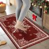 imageASPMIZ Christmas Area Rug 3x5 Snowflake Entryway Rug Non Slip Washable Rugs Low Pile Floor Mat Soft Faux Wool Rugs for Living Room Bedroom Kitchen Holiday Christmas Decorations RedRed