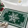 imageASPMIZ Christmas Area Rug 3x5 Snowflake Entryway Rug Non Slip Washable Rugs Low Pile Floor Mat Soft Faux Wool Rugs for Living Room Bedroom Kitchen Holiday Christmas Decorations RedGreen