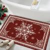 imageASPMIZ Christmas Area Rug 3x5 Snowflake Entryway Rug Non Slip Washable Rugs Low Pile Floor Mat Soft Faux Wool Rugs for Living Room Bedroom Kitchen Holiday Christmas Decorations RedRed