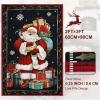imageASPMIZ Christmas Area Rug 5x7 Santa Claus Living Room Rug Washable Rugs Non Slip for Bedroom Low Pile Faux Wool Soft Rugs for Dining Room Home Office Holiday Christmas Decorations RedBlack