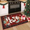 imageASPMIZ Christmas Area Rug 5x7 Santa Claus Living Room Rug Washable Rugs Non Slip for Bedroom Low Pile Faux Wool Soft Rugs for Dining Room Home Office Holiday Christmas Decorations RedRed