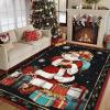 imageASPMIZ Christmas Area Rug 5x7 Santa Claus Living Room Rug Washable Rugs Non Slip for Bedroom Low Pile Faux Wool Soft Rugs for Dining Room Home Office Holiday Christmas Decorations RedBlack