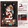 imageASPMIZ Christmas Area Rug 5x7 Santa Claus Living Room Rug Washable Rugs Non Slip for Bedroom Low Pile Faux Wool Soft Rugs for Dining Room Home Office Holiday Christmas Decorations RedBlack