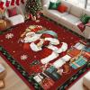 imageASPMIZ Christmas Area Rug 5x7 Santa Claus Living Room Rug Washable Rugs Non Slip for Bedroom Low Pile Faux Wool Soft Rugs for Dining Room Home Office Holiday Christmas Decorations RedRed