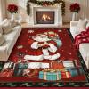 imageASPMIZ Christmas Area Rug 5x7 Santa Claus Living Room Rug Washable Rugs Non Slip for Bedroom Low Pile Faux Wool Soft Rugs for Dining Room Home Office Holiday Christmas Decorations RedRed