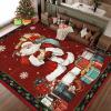 imageASPMIZ Christmas Area Rug 5x7 Santa Claus Living Room Rug Washable Rugs Non Slip for Bedroom Low Pile Faux Wool Soft Rugs for Dining Room Home Office Holiday Christmas Decorations RedRed
