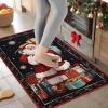 imageASPMIZ Christmas Area Rug 5x7 Santa Claus Living Room Rug Washable Rugs Non Slip for Bedroom Low Pile Faux Wool Soft Rugs for Dining Room Home Office Holiday Christmas Decorations RedBlack
