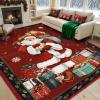 imageASPMIZ Christmas Area Rug 5x7 Santa Claus Living Room Rug Washable Rugs Non Slip for Bedroom Low Pile Faux Wool Soft Rugs for Dining Room Home Office Holiday Christmas Decorations RedRed