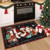 imageASPMIZ Christmas Area Rug 5x7 Santa Claus Living Room Rug Washable Rugs Non Slip for Bedroom Low Pile Faux Wool Soft Rugs for Dining Room Home Office Holiday Christmas Decorations RedBlack